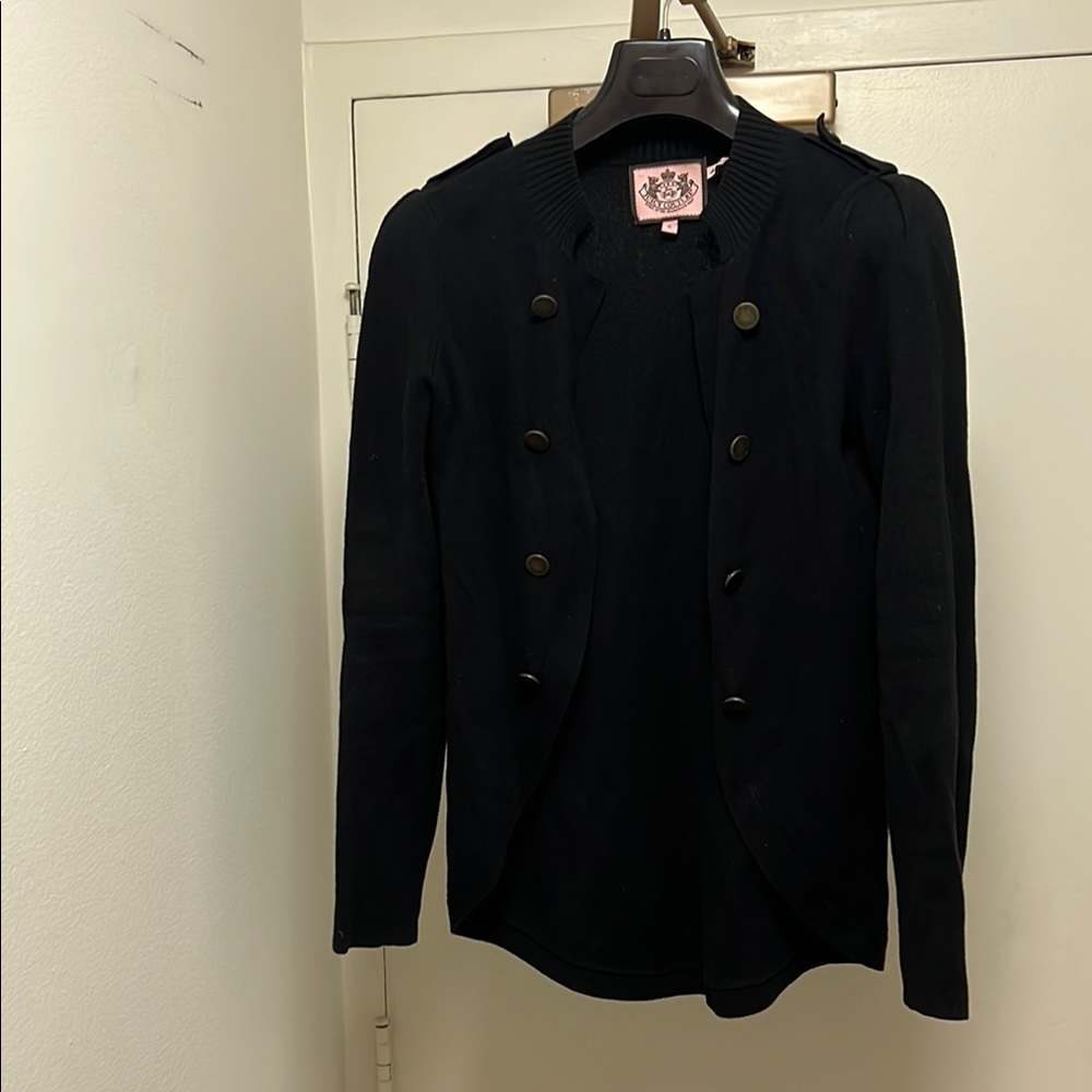 Juicy Couture Black Military-Inspired Cardigan